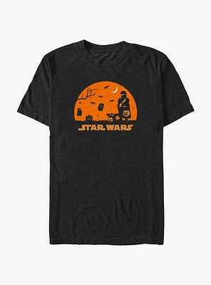 Star Wars The Mandalorian Grogu And Mando Silhouette T-Shirt