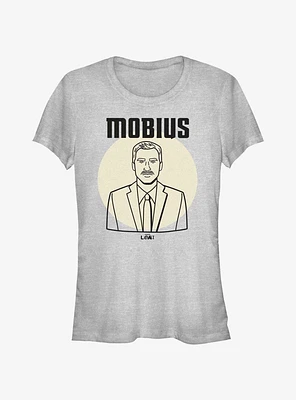 Marvel Loki Line Drawing Mobius Portrait Girls T-Shirt