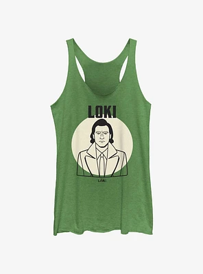 Marvel Loki Line Drawing Portrait Girls Tank