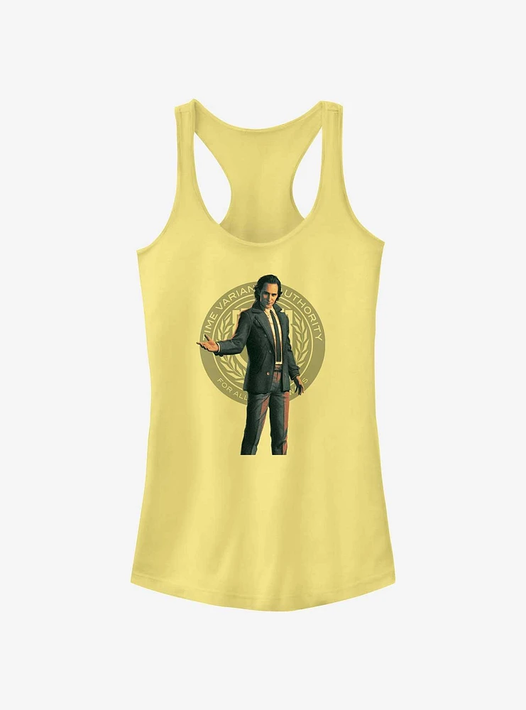 Marvel Loki Time Variant Authority Badge Girls Tank