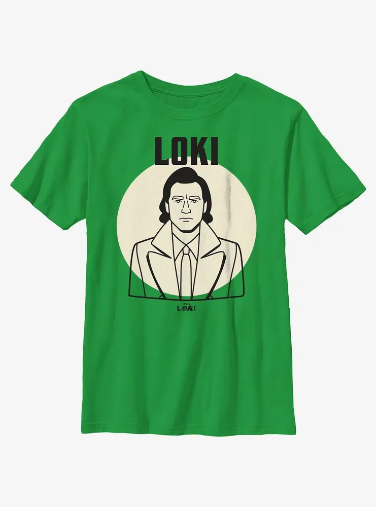 Marvel Loki Line Drawing Portrait Youth T-Shirt