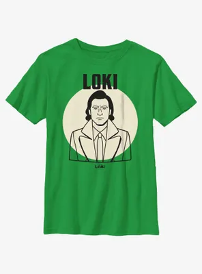 Marvel Loki Line Drawing Portrait Youth T-Shirt