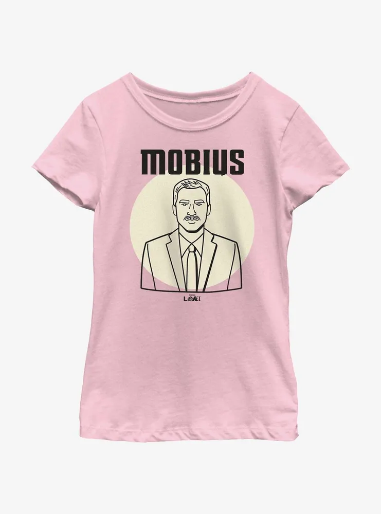 Marvel Loki Line Drawing Mobius Portrait Youth Girls T-Shirt