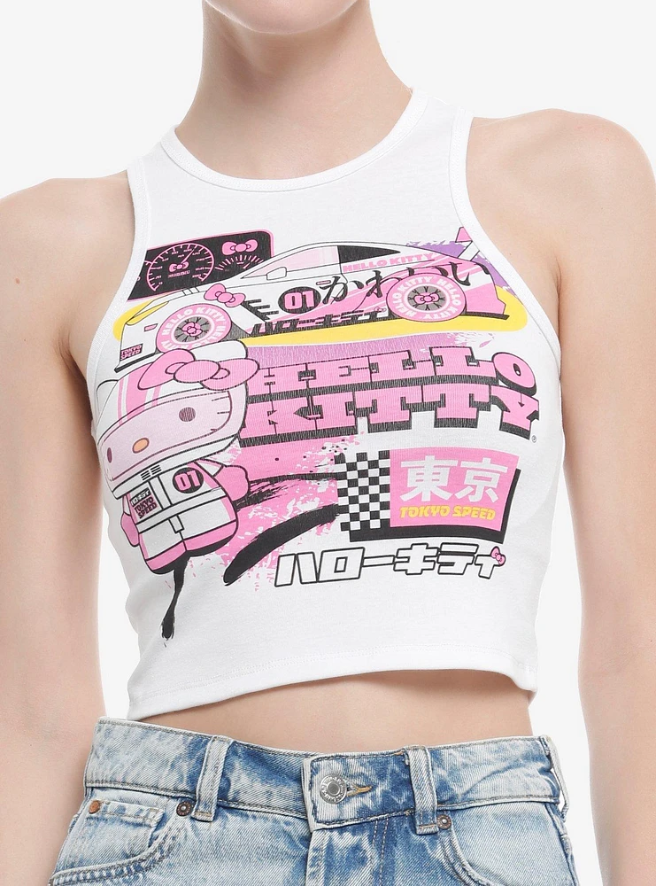 Hello Kitty Racer Girls Crop Tank Top