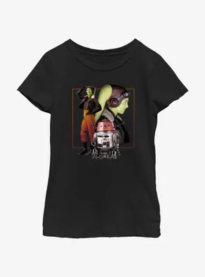 Star Wars Ahsoka Hera Syndulla And Chopper Youth Girls T-Shirt