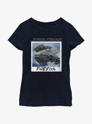 Star Wars Ahsoka Purrgil Polaroid Youth Girls T-Shirt