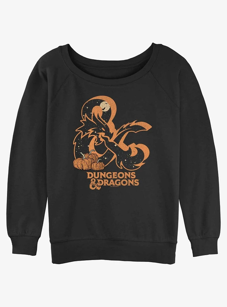 Dungeons & Dragons Halloween Fill Ampersand Girls Slouchy Sweatshirt