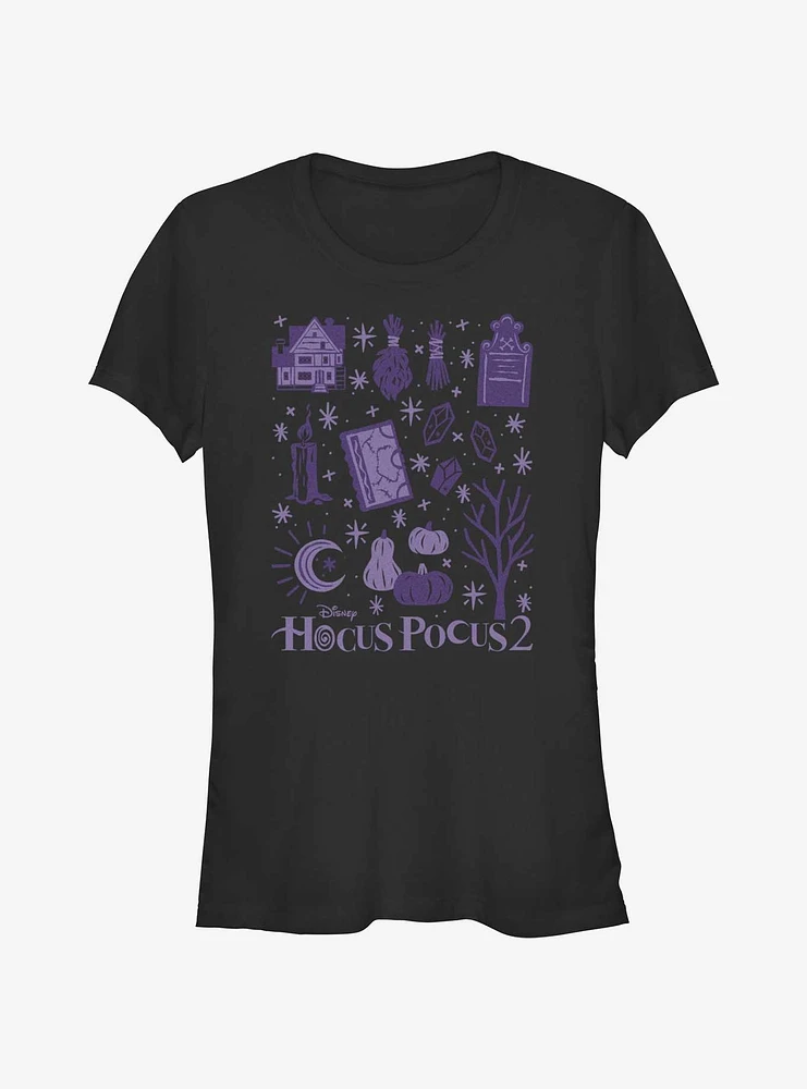 Disney Hocus Pocus 2 Witch Objects Girls T-Shirt