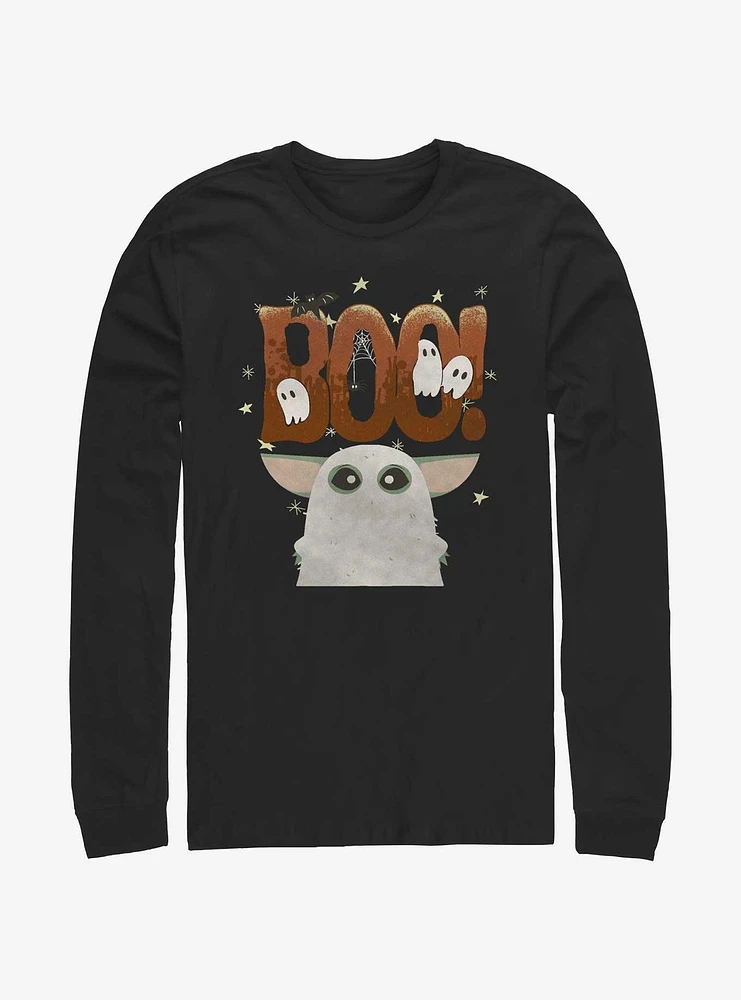 Star Wars The Mandalorian Boo Grogu Ghost Long-Sleeve T-Shirt