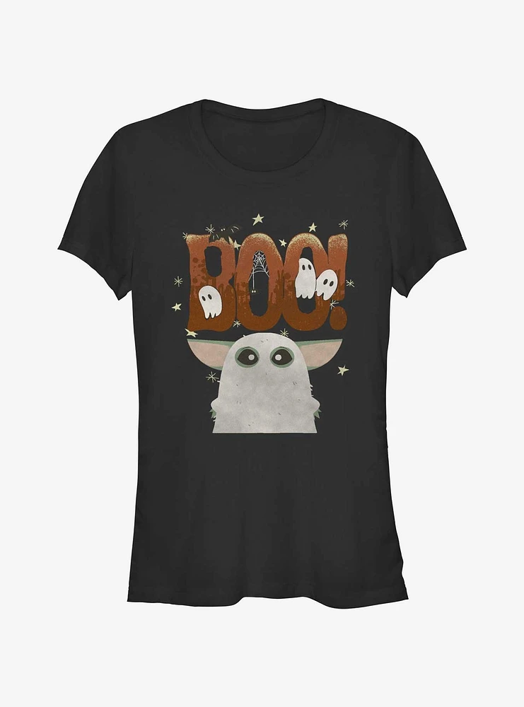 Star Wars The Mandalorian Boo Grogu Ghost Girls T-Shirt