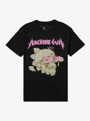 Machine Gun Kelly Pink Skull Boyfriend Fit Girls T-Shirt