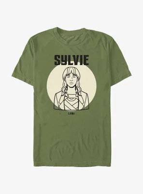 Marvel Loki Line Drawing Sylvie Portrait T-Shirt