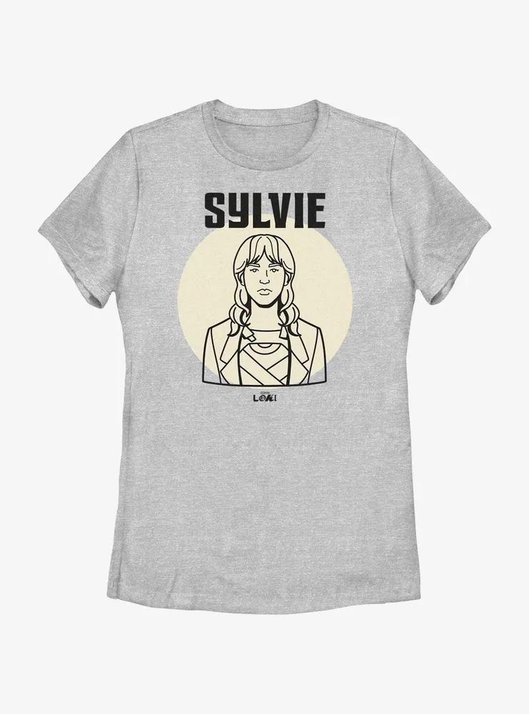 Marvel Loki Line Drawing Sylvie Portrait Womens T-Shirt