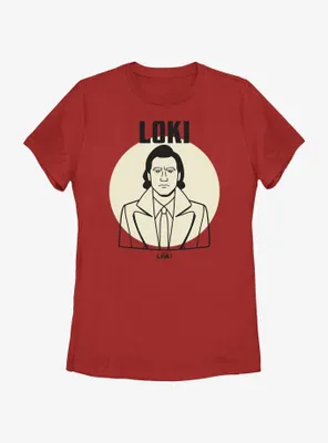 Marvel Loki Line Drawing Portrait Womens T-Shirt