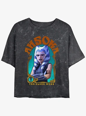 Star Wars The Clone Ahsoka Nouveau Mineral Wash Girls Crop T-Shirt