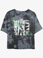 Star Wars: Clone Wars Ahsoka Light Saber Tie-Dye Girls Crop T-Shirt