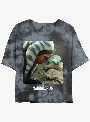 Star Wars The Mandalorian Ahsoka Tano Sense Fear Child Tie-Dye Girls Crop T-Shirt