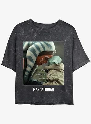 Star Wars The Mandalorian Ahsoka Tano Sense Fear Child Mineral Wash Girls Crop T-Shirt