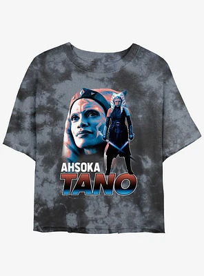 Star Wars The Mandalorian Ahsoka Tano Trainer Tie-Dye Girls Crop T-Shirt