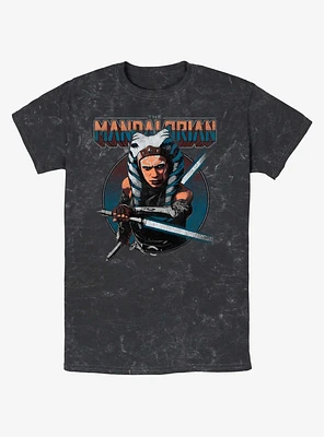 Star Wars The Mandalorian Ahsoka Circle Mineral Wash T-Shirt