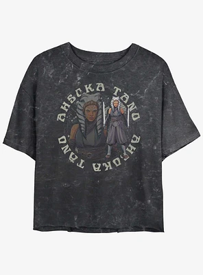 Star Wars The Mandalorian Ahsoka Tano Mineral Wash Girls Crop T-Shirt