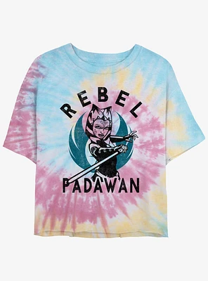 Star Wars The Clone Rebel Padawan Tie-Dye Girls Crop T-Shirt
