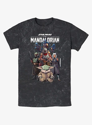 Star Wars The Mandalorian Grogu Protection Squad Mineral Wash T-Shirt