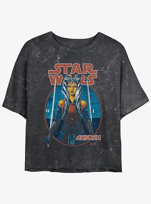 Star Wars Ahsoka Battle Ready Mineral Wash Girls Crop T-Shirt