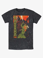 Star Wars Ahsoka Darth Vader Comic Style Battle Mineral Wash T-Shirt