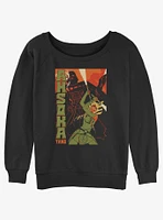 Star Wars Ahsoka Darth Vader Comic Style Battle Girls Slouchy Sweatshirt