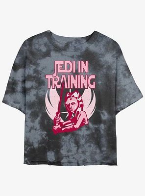 Star Wars The Clone Jedi Training Tie-Dye Girls Crop T-Shirt
