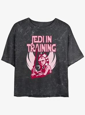 Star Wars The Clone Jedi Training Mineral Wash Girls Crop T-Shirt
