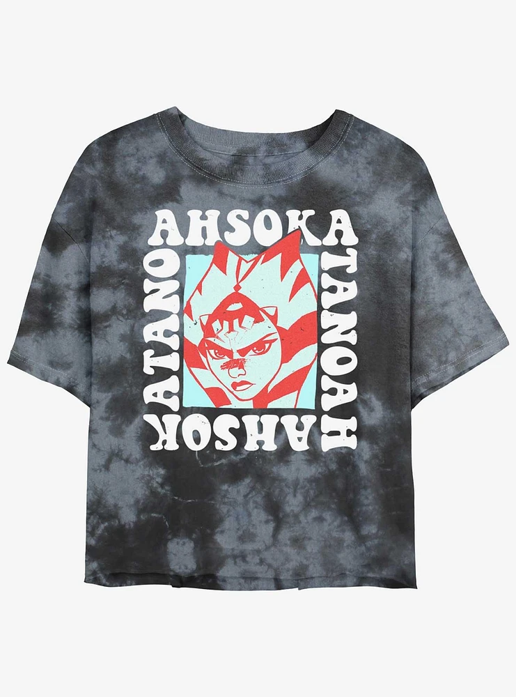 Star Wars Forces Of Destiny Ahsoka Groovy Tie-Dye Girls Crop T-Shirt