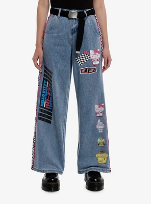Hello Kitty And Friends Racing Team Wide Leg Girls Jeans