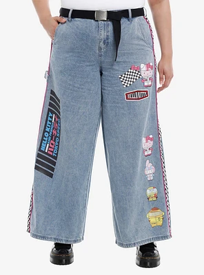Hello Kitty And Friends Racing Team Wide Leg Girls Jeans Plus