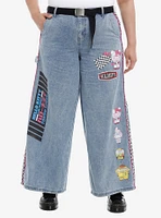 Hello Kitty And Friends Racing Team Wide Leg Girls Jeans Plus