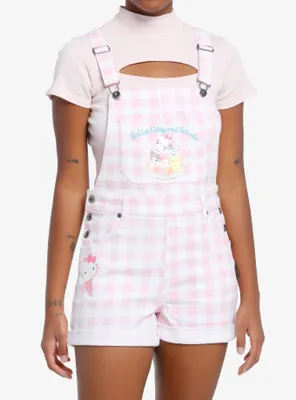 Hello Kitty And Friends Ice Cream Gingham Shortalls