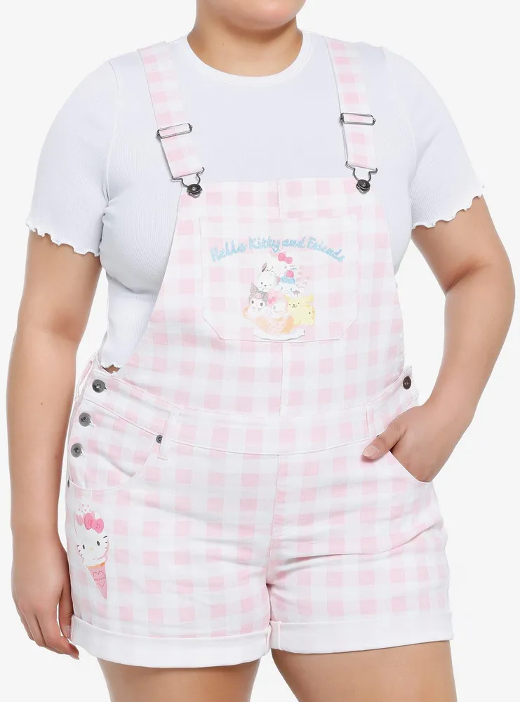 Hello Kitty And Friends Ice Cream Gingham Shortalls Plus