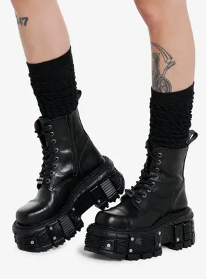 Black Slouchy Knee-High Socks