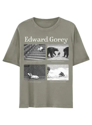 Edward Gorey ABC Panel Boyfriend Fit Girls T-Shirt