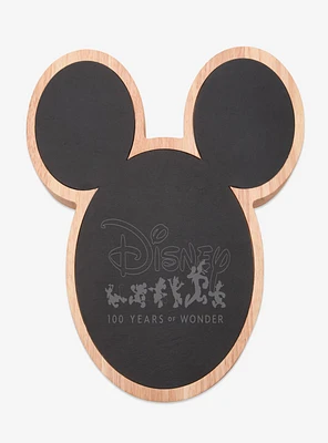 Disney100 Mickey Head-Shaped Black Cheese Board with Cheese Knife Set
