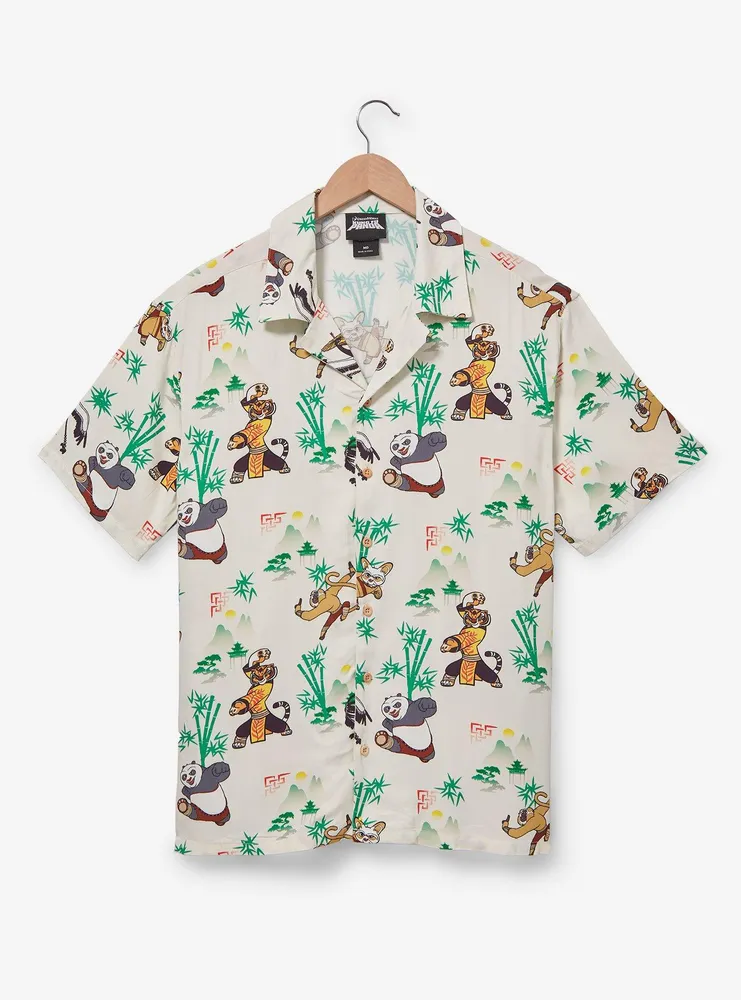 Kung Fu Panda Characters Allover Print Woven Button-Up - BoxLunch Exclusive