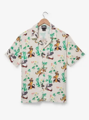Kung Fu Panda Characters Allover Print Woven Button-Up - BoxLunch Exclusive