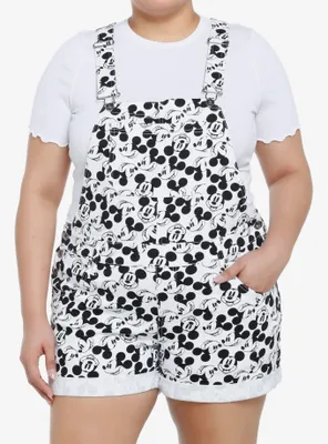 Disney Mickey Mouse Black & White Shortalls Plus