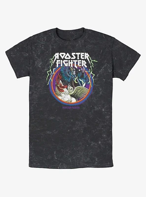 Rooster Fighter Metal Bird Keiji Mineral Wash T-Shirt