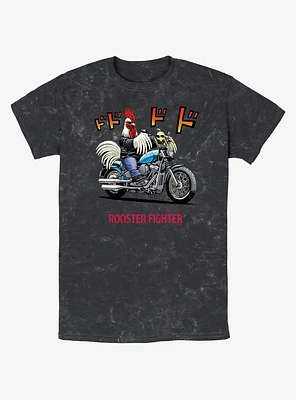 Rooster Fighter Motorcycle Mineral Wash T-Shirt