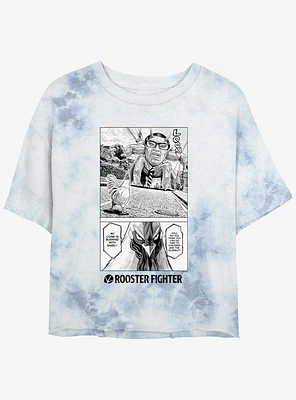 Rooster Fighter Burning With Rage Manga Poster Girls Tie-Dye Crop T-Shirt
