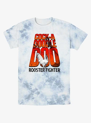 Rooster Fighter Cock-A-Doodle-Doo Logo Tie-Dye T-Shirt