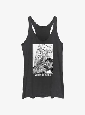 Rooster Fighter Cock-A-Doodle-Doo Manga Poster Womens Tank Top