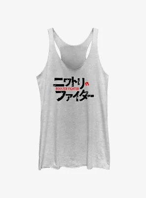 Rooster Fighter Japanese Logo Womens Tank Top